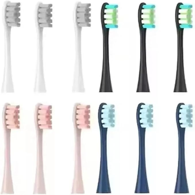 8/12Pcs Soft Vacuum Bristle Toothbrush Heads for Electric Sonic Replacement Brushes(4 Colors)