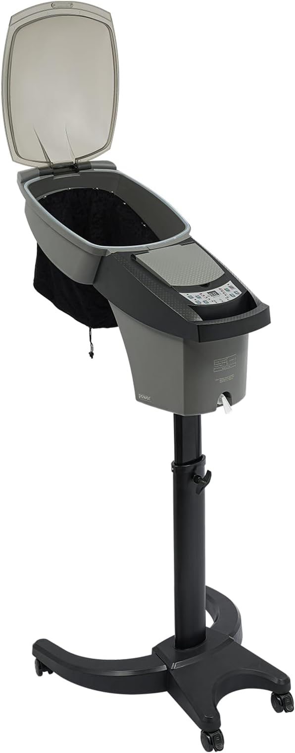 Standing Hair Steamer with 7 Lights 700W Professional Deep Conditioning Hairing Steamer Hooded Floor Household Hair Care Machine Oil Treatment Dyeing Machine for Salon Barbershop Home Use Black