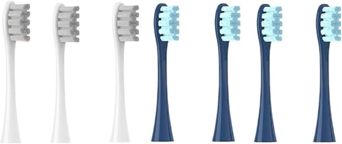 Compatible for Oclean Flow/X/X PRO/ Z1/ F1/ One/Air 2 /SE Brush Heads Soft Sonic Toothbrush Vacuum Bristle 7pcs Replacement(3Grey 4Dark Blue)