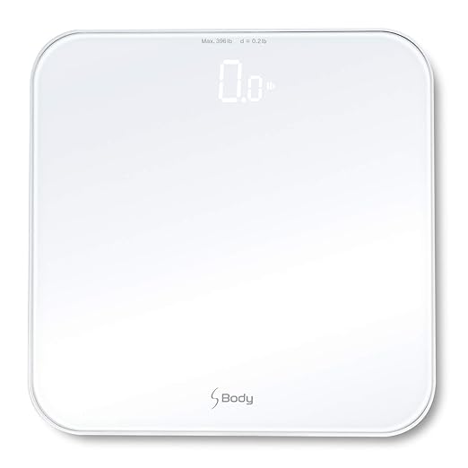 VisionTechShop S Body High Precision Ultra Wide Digital Body Weight Bathroom Scale up to 396lb/180kg Super-Clear Large LED DisplayStep-On Technology White
