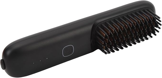Hair Straightening Brush USB Rechargeable 3 Levels Negative Ions Portable Ceramic Hair Straightener Comb