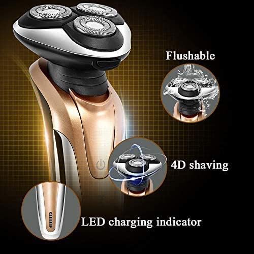 Mens Electric Razor for Men Electric Face Shavers Rechargeable Shaving Men's Cordless Razors Waterproof Wet Dry 4 in 1 Rotary Shavers Beard Nose Mustache Trimmer USB Charging