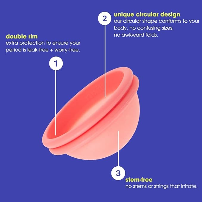 nixit Menstrual Disc | Ultra-Soft Medical-Grade Silicone | Reusable | Holds 2X Period Cup or 6 Tampons | 12-Hour Protection | Light &amp Heavy Flow | Menstrual Cup Pad &amp Tampon Alternative