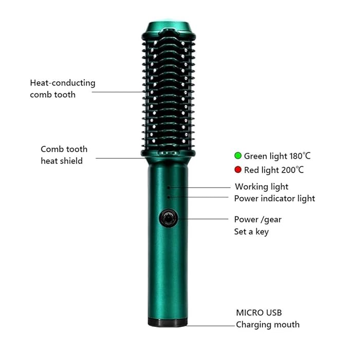 WJREGG Hair Brush Straightening Brush Hair Straighteners Straightening Brush Hair Brush Straightener Hair Curler Hair Comb Cordless