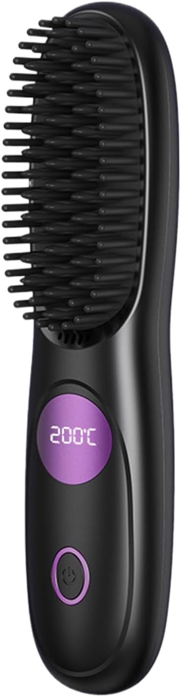 Hair Straightener - Portable Straightening Brush Cordless USB Rechargeable Styling Tool | Ceramic Hairdressing Comb For Travel Blowout Holiday Salon Home Wedding Bridal Spa Party Summer Holiday Daily