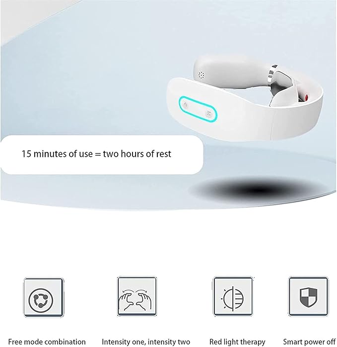 Neck Massager with Heat Cordless for Pain Relief Portable Relaxer Smart Cervical Use at Office Home Outdoor Gifts for Mother Father