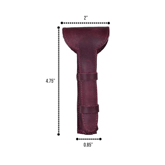 Hide &amp Drink Leather Double Edge Safety Razor Protective Case Shaving Travel Pouch Handmade (Sangria)