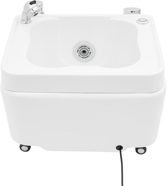 Acrylic Massage Foot Bath Portable Foot Spa Tub with Practical Hand Shower + 4 Wheels Bottom Raised Massage Point &amp Adjustable Hot and Cold Water for Salons Homes. (Style 2)
