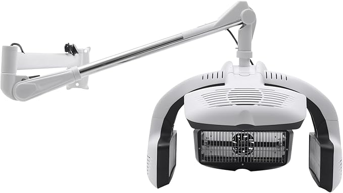 1500W Wall-Mounted Hair Dryer for Salons Adjustable Boom LCD Panel 5 Heating Discs Multi-Function Hairdressing Dryer for Drying Styling Coloring and Hair Care