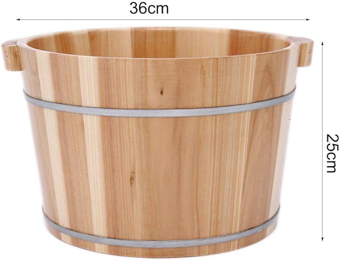 Katzowen Foot Massager Spa Household Foot Bath Wooden Foot Basin Foot Tub Adult Fragrant Fir Foot Bath Barrel Foot Bath Fragrant Fir Barrel Family Health Gift26cm (Color : B)