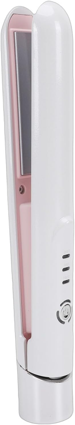 Cordless Flat Iron Mini Hair Straightener Curler with 3 Heat Settings Styling Tool for Travel Compact Design