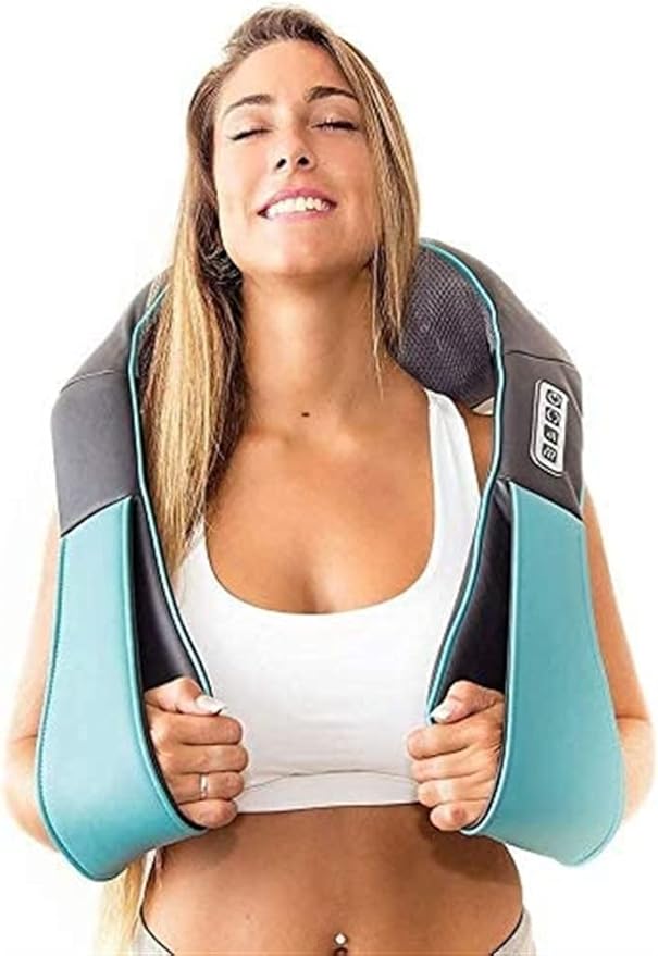 Neck and Back Massager with Heat Electric Deep Tissue 3D Kneading Massage Pillow Body Muscle Pain Relief Home Office and Car Use