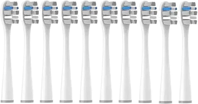 10PCS Vacuum Replacement Brush Heads PureCompatible for Y1S/Y4/U1/U2/U3/P1/P4 Toothbrush Clean Nozzles(10PureGray)