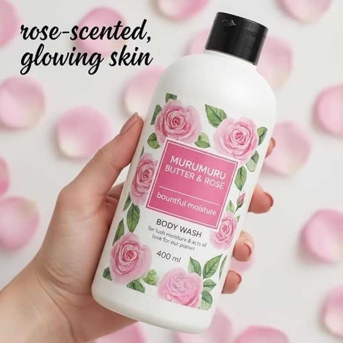 Murumuru Butter &amp Rose Moisturising Body Wash I Liquid Shower Gel I Sulfate Free Paraben Free 400 ml