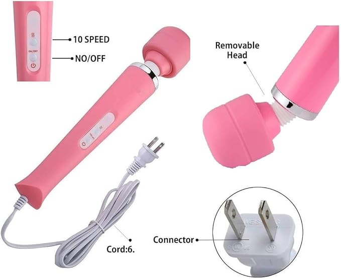 Handheld Tools Power Electric Foot Neck Back Hand Leg Arm Muscle Aches for Women Men Massage Therapy Pain Relief Deep Tissue Toy ((Pink Big Massager and Small Tool)