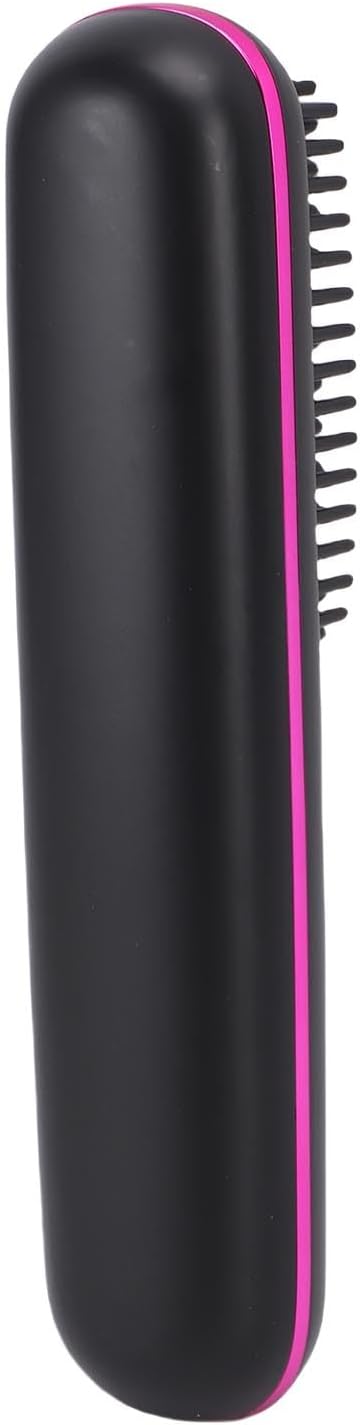 Asixxsix Asixxsix Hair Straightener Brush 20s Fast Heating Cordless Straightening Brush Portable Hair Straightener with LCD Display and 3 Temperature Settings for Women (Purple) (Black)