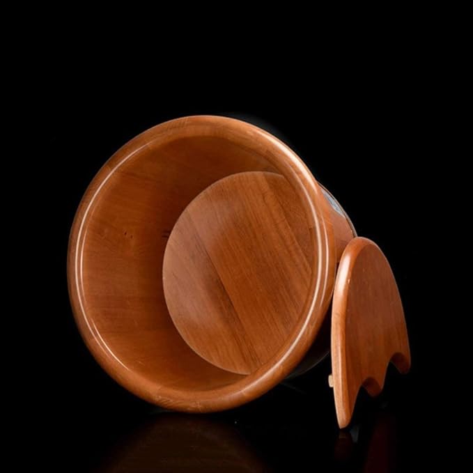 Foot Tub Wooden Foot Basin Foot Tub Massager Solid Wood Thickening Foot Treatment Tub Family Foot Care Wooden Barrel Foot Bath Wooden Bucket Foot Spa Household Wash Ba (Color : Wood Color)