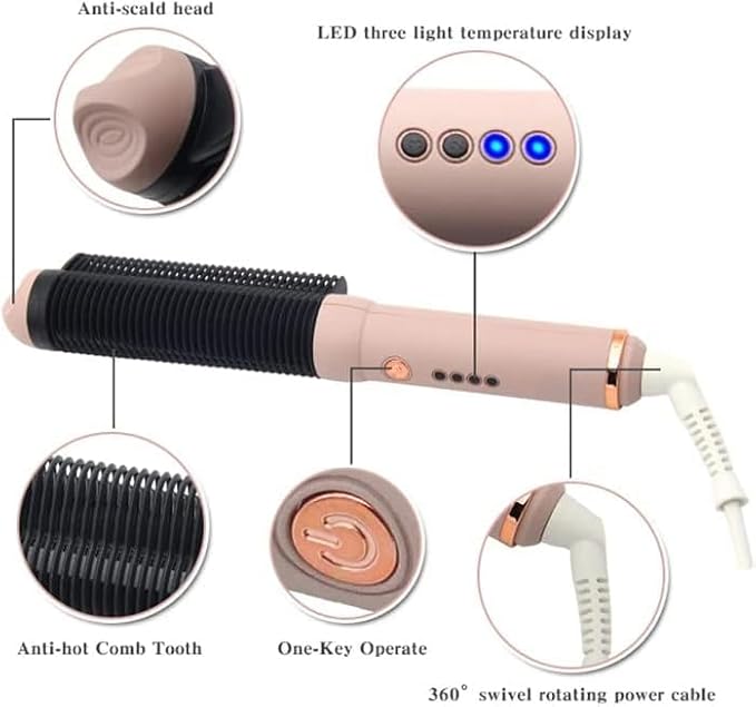 Electric Hair Straightener Brush Professional Hot Comb Straightening Men Beard Straightener Fast Heating Ceramic Curling Irons