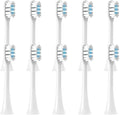 Replaceable Brush Heads Compatible for XIAOMI MIJIA T301 T302 Soft Dupont Clean Bristle WhiteBlue Dark Blue Sonic Nozzles(10 White)