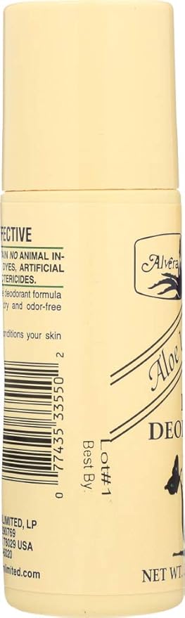 Alvera Aloe Unscented All Natural Roll On Deodorant 3 Ounce -- 6 per case. by Alvera