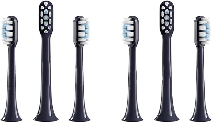 Compatible for 3/6 Pieces of T302 ultrasonic Toothbrush Heads - Replacement Parts Oral Hygiene Products(6pcs Black)