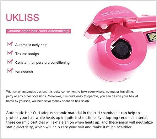 Hair Curler Automatic Steam Curler Wave Hair Roller with LCD Screen Ceramic Fast &amp Anti-Scald Curler for Both Long &amp Short Hair