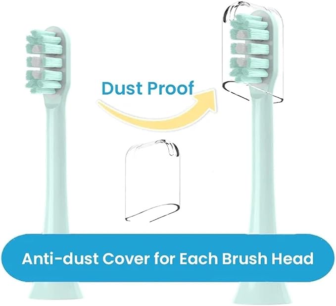 20/50/100PCS Copper Free Replaceable Brush Heads Compatible for X3/X3U/X5 Soft Bristle Mint/VanGo Green Sonic Nozzles No Metal(50MintGreen)