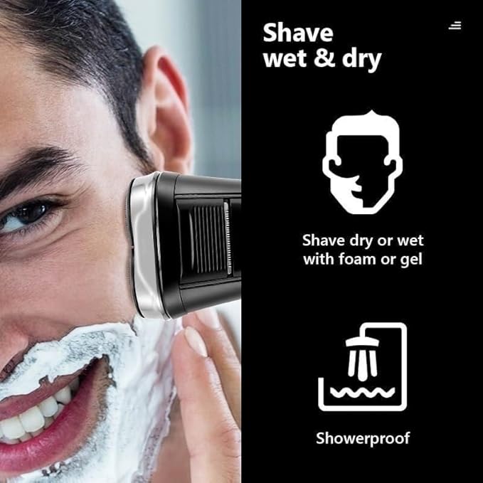 Electric Razor for Men Electric Shaver Waterproof Fast Charging Men's Shaver Rechargeable Electric Razor Beard Trimmer Shaving Machine