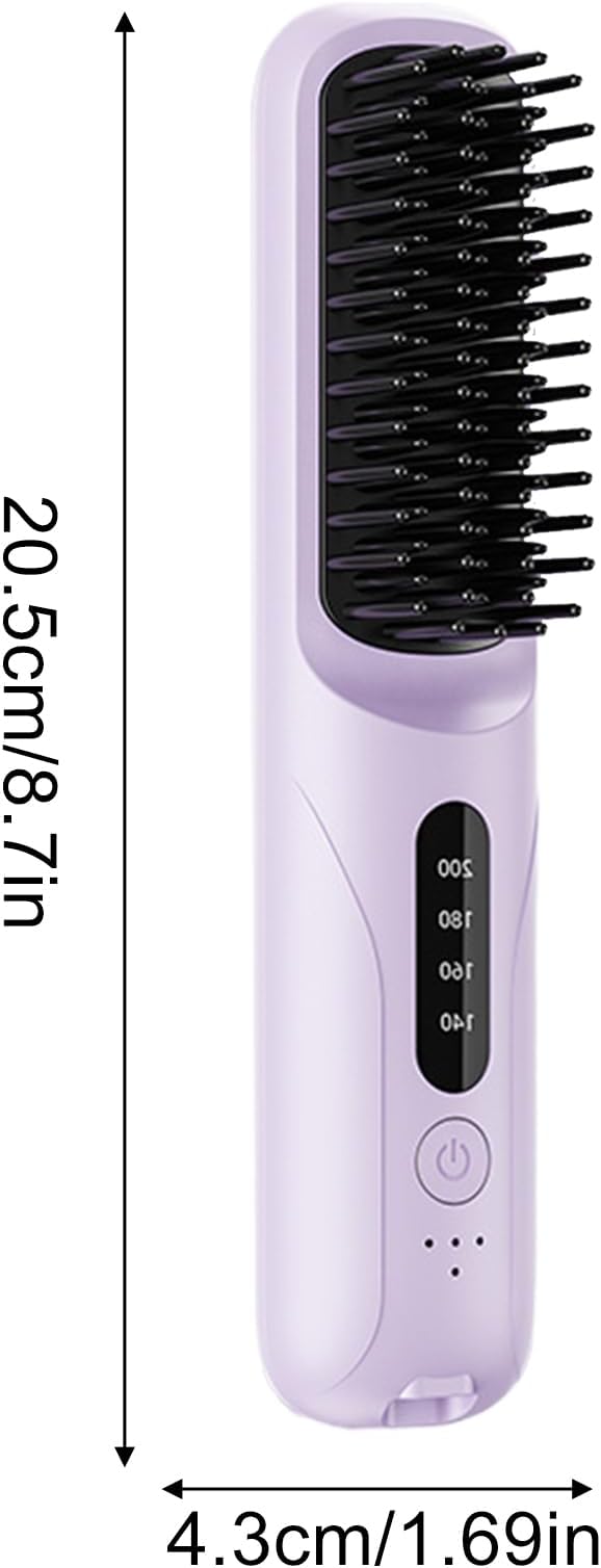 Hair Straightener Brush | Portable Hair Straightening Curling Styling ToolTravel Straightener Brush - for Home Apartment Salon Travel Business Trips Women Men