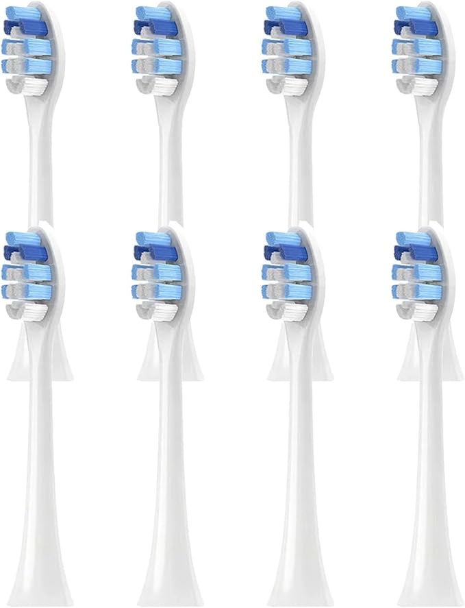 8-16pcs Toothbrush HeadsCompatible for with Protective Cover(8pcs White)