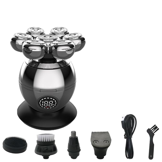 Head Shavers for Bald Men 5 In 1 Electric Head Shaver For Bald Men 7D Floating Cutter Beard Trimmer Clipper IP68 Waterproof Shaving USB Charging