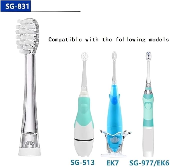 4/8/12/16 Pcs SG-831 Ultral Soft Bristle Replaceable Brush Heads Compatible for SG977/EK6/EK7/SG513 Electric Toothbrush Head(4 Pcs)