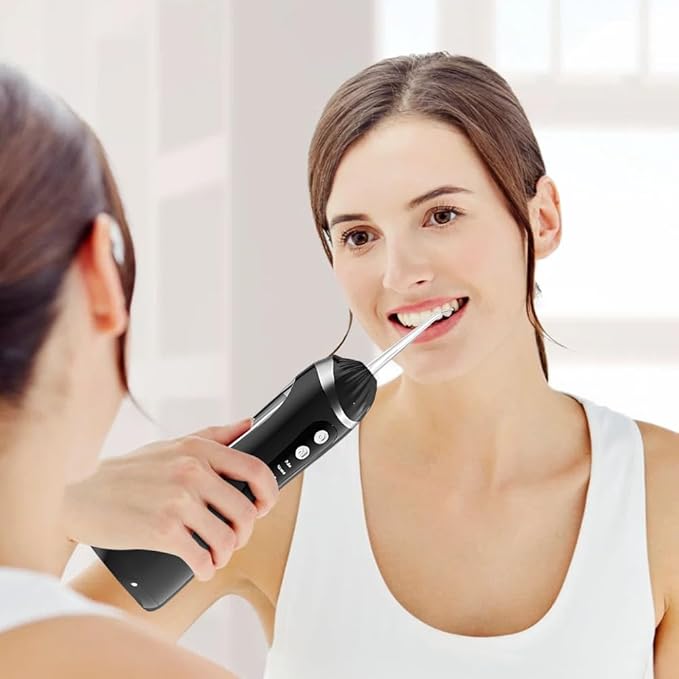 Water Dental Flosser for Teeth Cordless Portable Water Flosser with 3 Modes Rechargeable Electric kit Waterproof Electric Irrigator for Braces Sensitive Gums Home &amp Travel Use