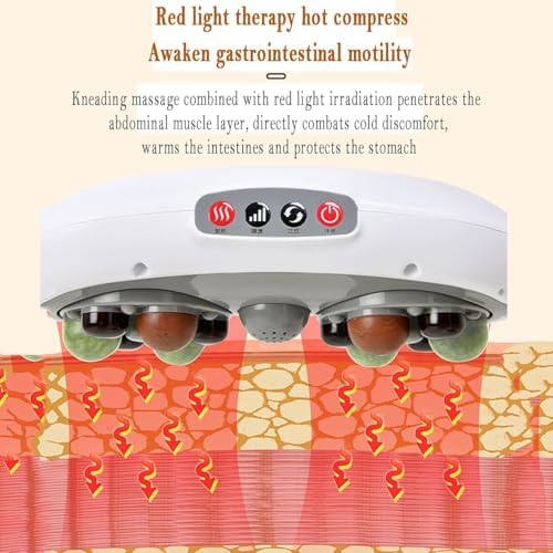 Tummy Kneading Instrument Electric Abdominal Massager 45°C Belly Hot Compress 12 Bianstones Assist Deep Massage for Abdominal Back Neck Legs