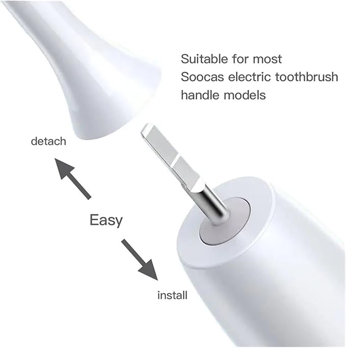 12pcs Replacement Brush HeadsCompatible for SOOCAS X3U/X3Pro/X5/V1/D2/D3 Bristle Electric Toothbrush Sealed Packed(SHUSHI-WH6BK6)