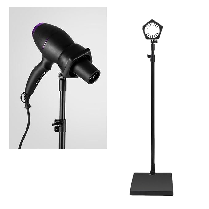 Hair Dryer Stand Practical 360 Rotate Multipurpose Adjustable Hair Drying Stand Clip for Salon Vanity Household Makeup Room Only Stand