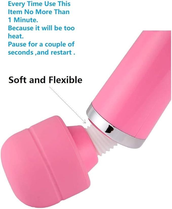 Body Massager Handheld Vibrating Powerful Electric Back Massage for Woman Sports Recovery Muscle Aches Pain Shoulder Leg Foot Long Handle Tool and Small Toy (Pink Big and Pink Mini Toy)