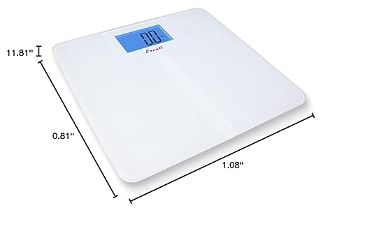 Escali High Capacity Anti-Slip Digital Bathroom Scale for Body Weight with Extra-High 562-lb Capacity Batteries Included