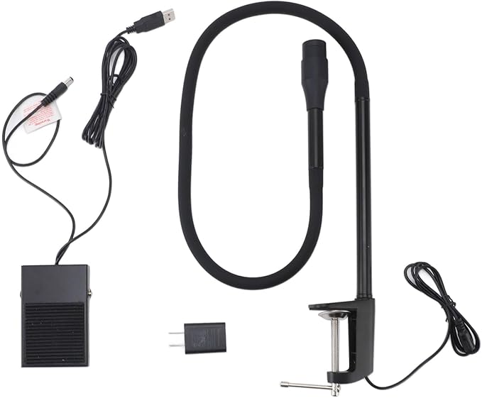 Focket Lamp for Eyelash Extensions 395-400nm LED Adjustable Spot Size Light with Gooseneck and Clamp for Spa Salon Makeup Task Reading Lamp