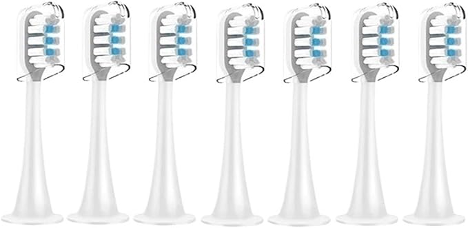 Compatible for Xiaomi Mijia T300/T500/T700 Replacement Brush Heads with Caps Sealed Package Soft(7White)
