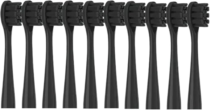 10PCS Vacuum Replacement Brush Heads PureCompatible for Y1S/Y4/U1/U2/U3/P1/P4 Toothbrush Clean Nozzles(10PureBlack)