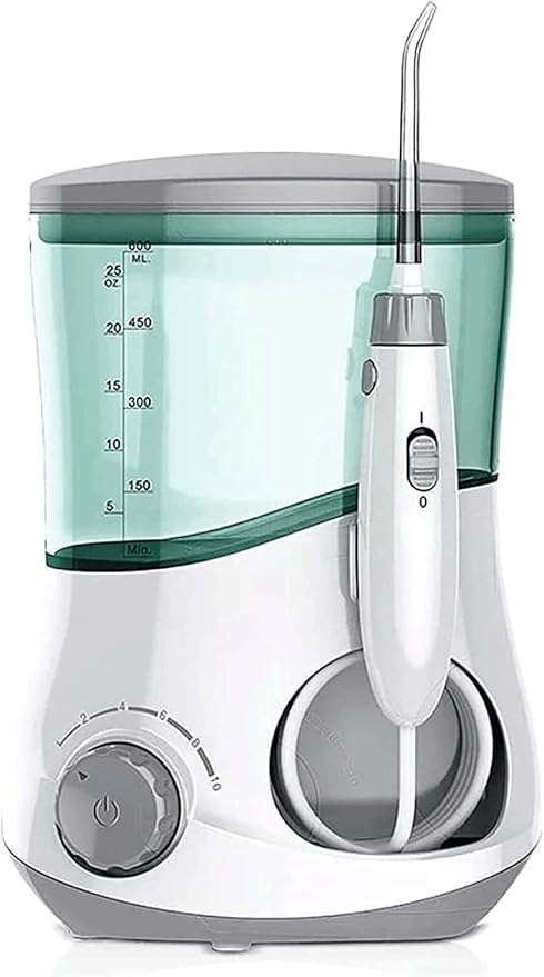 Portable Water Flossing Oral Irrigator Smart Timing Oral Dental Irrigator Electric Teeth Cleaner with 360° Rotating Nozzle &amp 6 Jet Tips for Home Travel