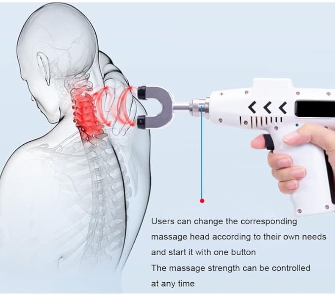 750N Chiropractic Adjusting Tool Instrument Electric Spine Chiropractor Electric Impulse Gun Actuator Massager Professional Massage Equipment for Men Women Adjust Vertebration and Thoracic Scoliosis