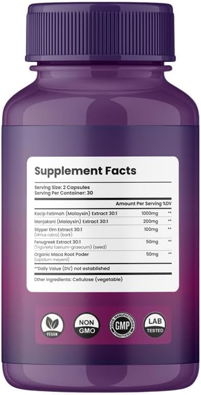 Feminine Wellness &amp Hydration Support – Women’s Balance &amp Comfort Capsules 60 Count – Supports Moisture &amp Daily Feminine Health – Natural Supplement with Manjakani &amp Slippery Elm