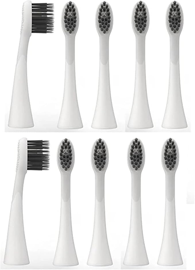 10pcs Replacement Brush HeadsCompatible for Burst Pro Electric Toothbrush(10pcs White)