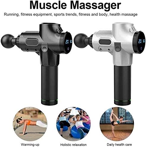 Handheld Quiet Percussion MassagerDeep Tissue Handheld Massager Back Muscle Soreness and Recovery for Athletes (Color : Black)