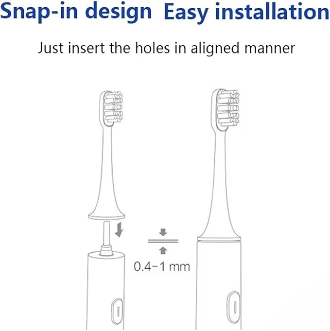 Replacement Toothbrush Heads Compatible for T300/T500/T500C/T700(White blue-9pcs)