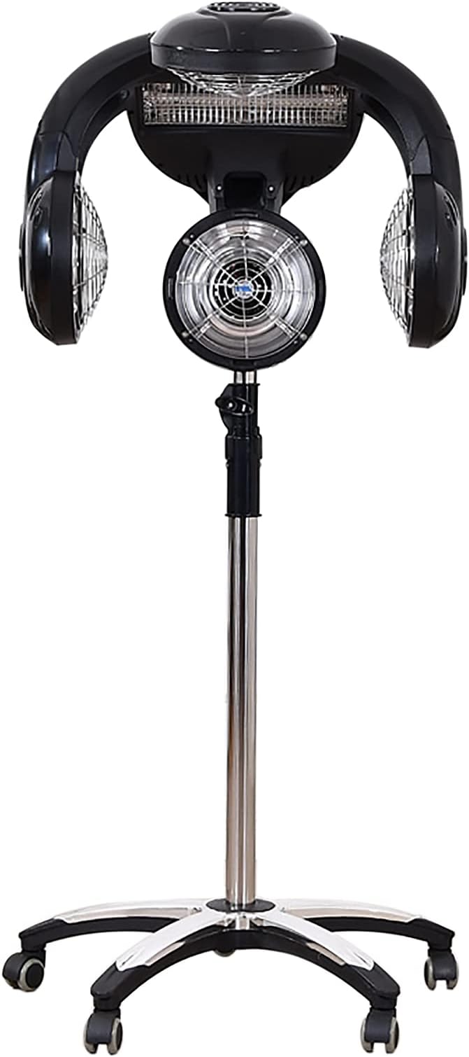 Professional Hair Dryer 1400W Professional Infrared Hair Color Processor with Wheels Standing Hair Dryer Infrared Lamp Color Heater Processor for Home and Hair Salons