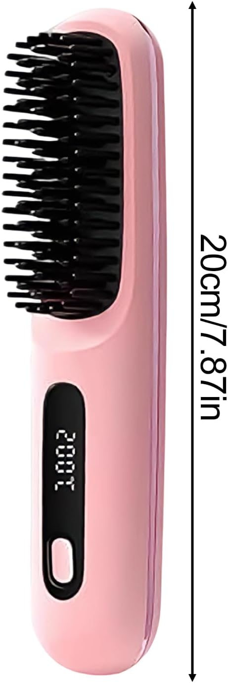 Cordless Hair Straightener Brush | Cordless Thermal Straightener Comb | Portable Electric Flat Straightener for Home Styling Travel and Salon Women and