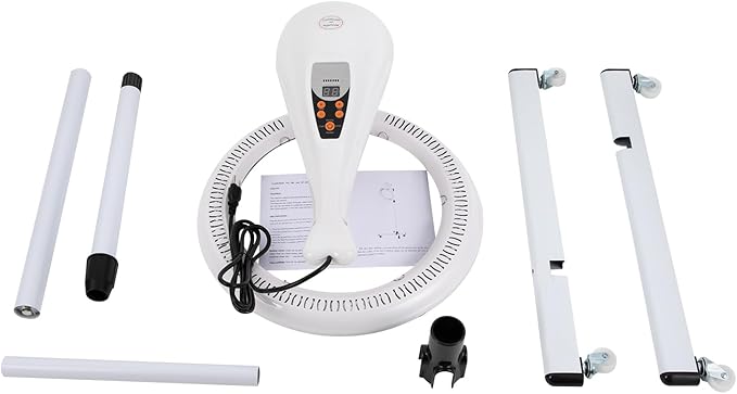 Hooded Stand Up Hair Bonnet Dryer Orbiting Rotating Hair Processor Perm Styling with Timer Swivel Caster Rolling Base for Beauty Salon or Home Use 360 Degree Rotation Compatible White